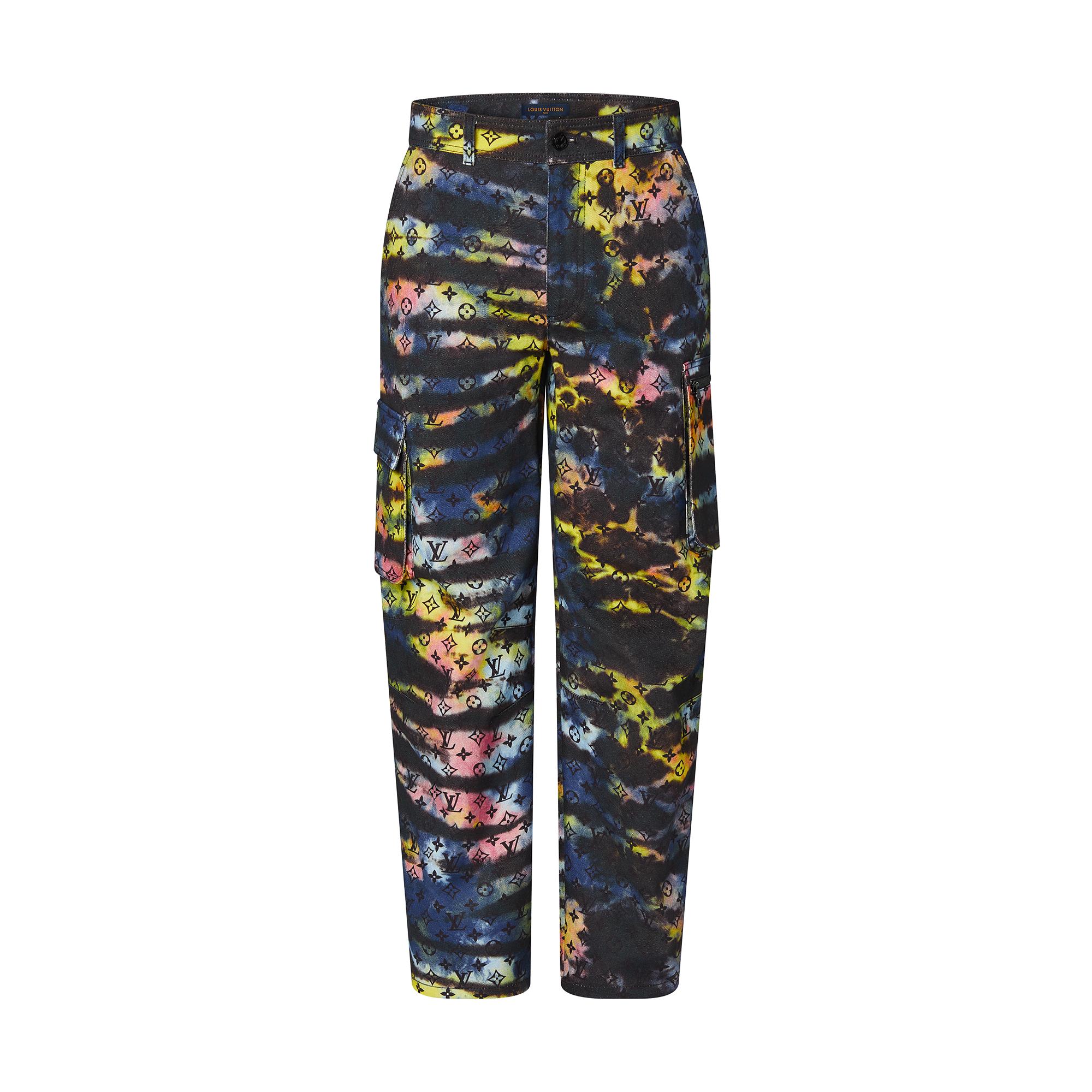 Printed Monogram TieDye Cargo Denim Pant Ready to Wear LOUIS VUITTON